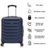 RAYKONG Maleta de Cabina 55x40x20cm Policarbonato (40L) semirígida Trolley pequeño Equipaje de Mano 4 Ruedas giratorios a 360º Cierre numérico-Azulmarino